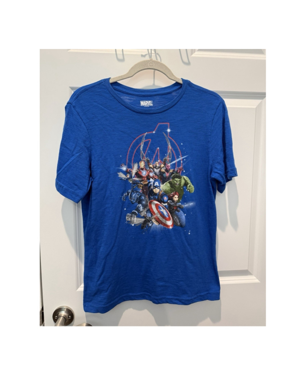 Marvel Men's Blue Cotton Polyester Avengers Graphic Short Sleeve T-Shirt 2X